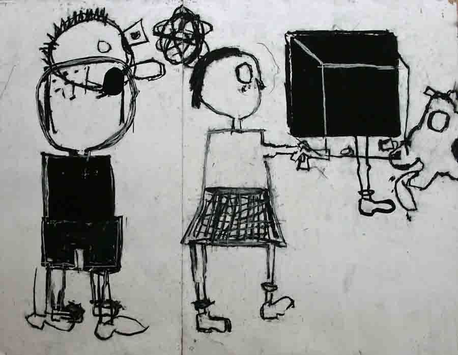 boy + girl + plaid skirt by William DeLottie 