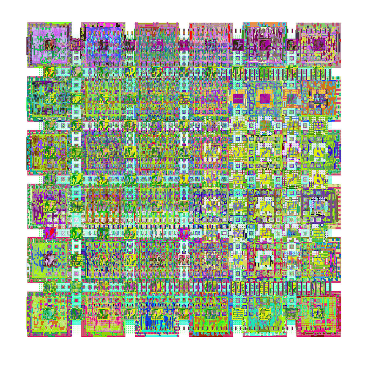hm0065 by Mark Wilson  Image: Works created using my software. Perhaps a nice visual metaphor for the complexity of data and information in the library as well as our world today.