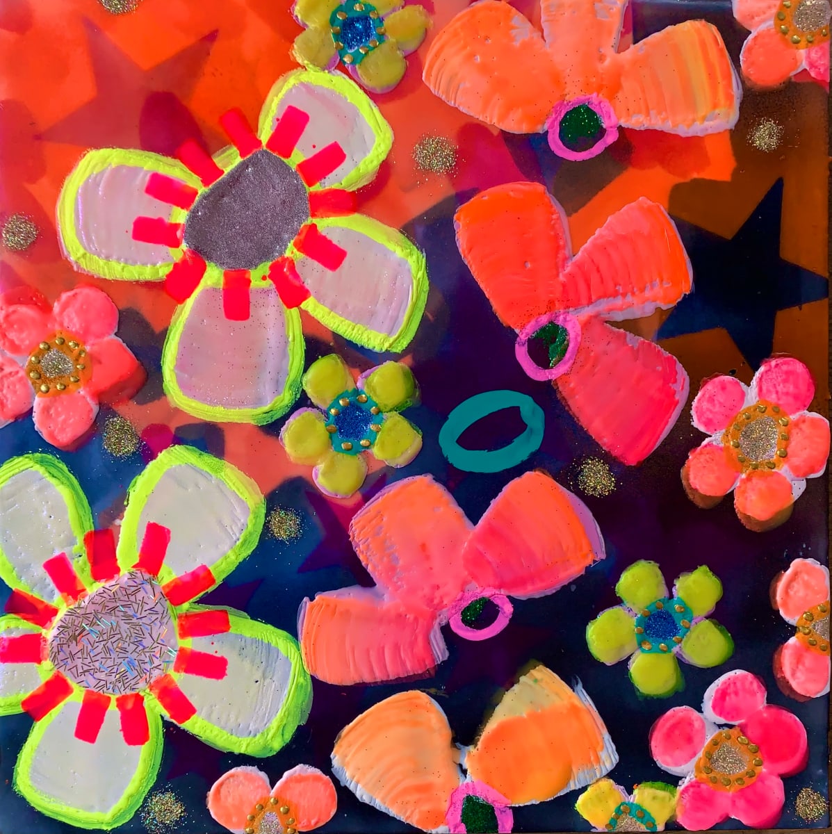 Fluro Flowers 2 by Sally Bramble 