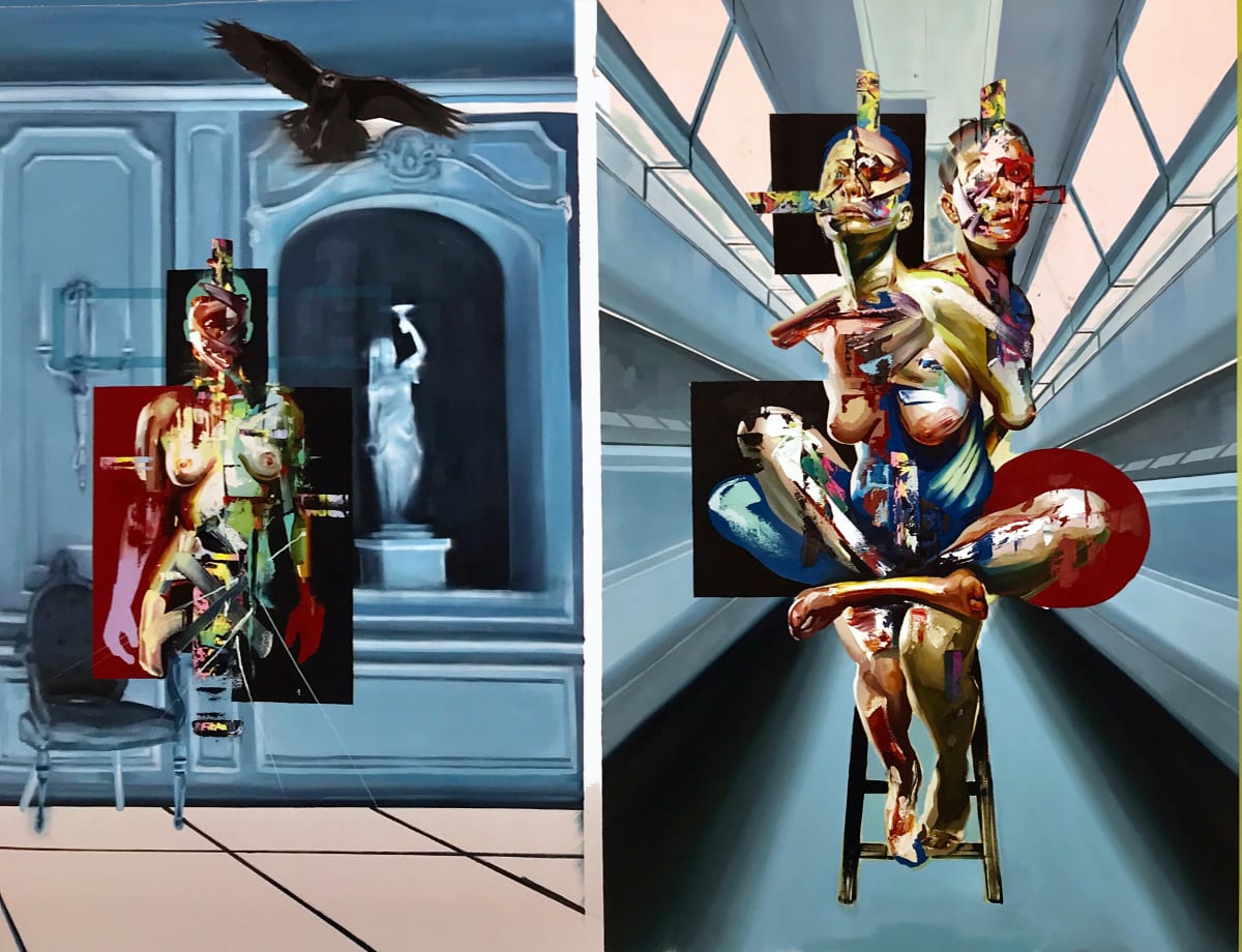 Diptych (Part of Three Visitations Triptych) by Jaclyn Bower 