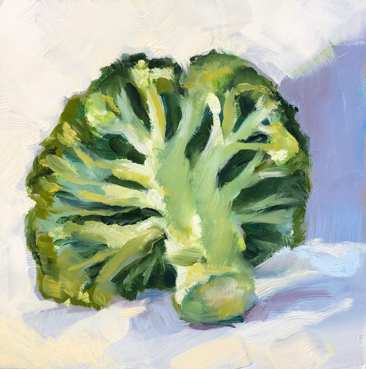 Broccoli by Cary Galbraith  Image: I like to work with cool and warm colors. Green is a cool color but can feel very warm in certain light. And in reality brocolli can be eaten warm or cool. 