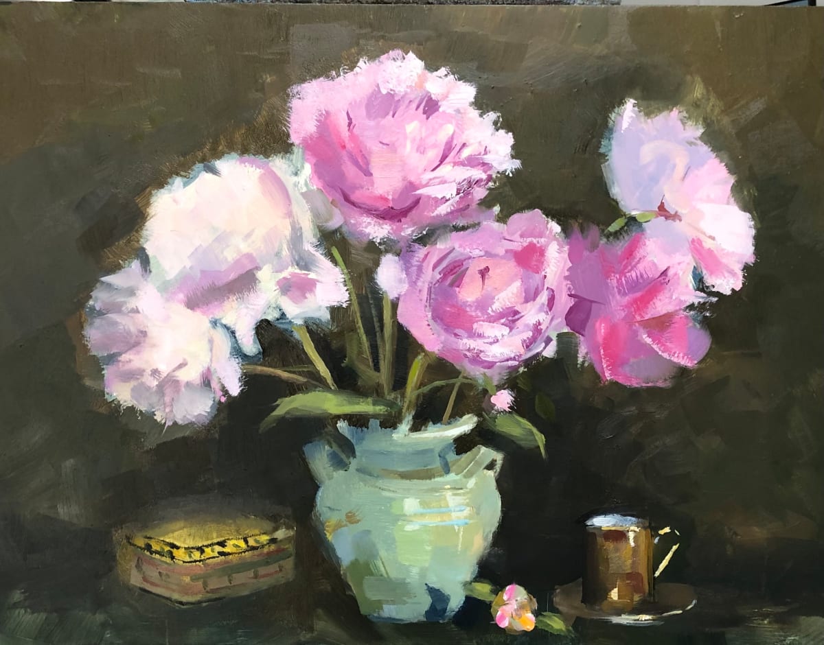 Peonies in Green by Cary Galbraith, Image 1.