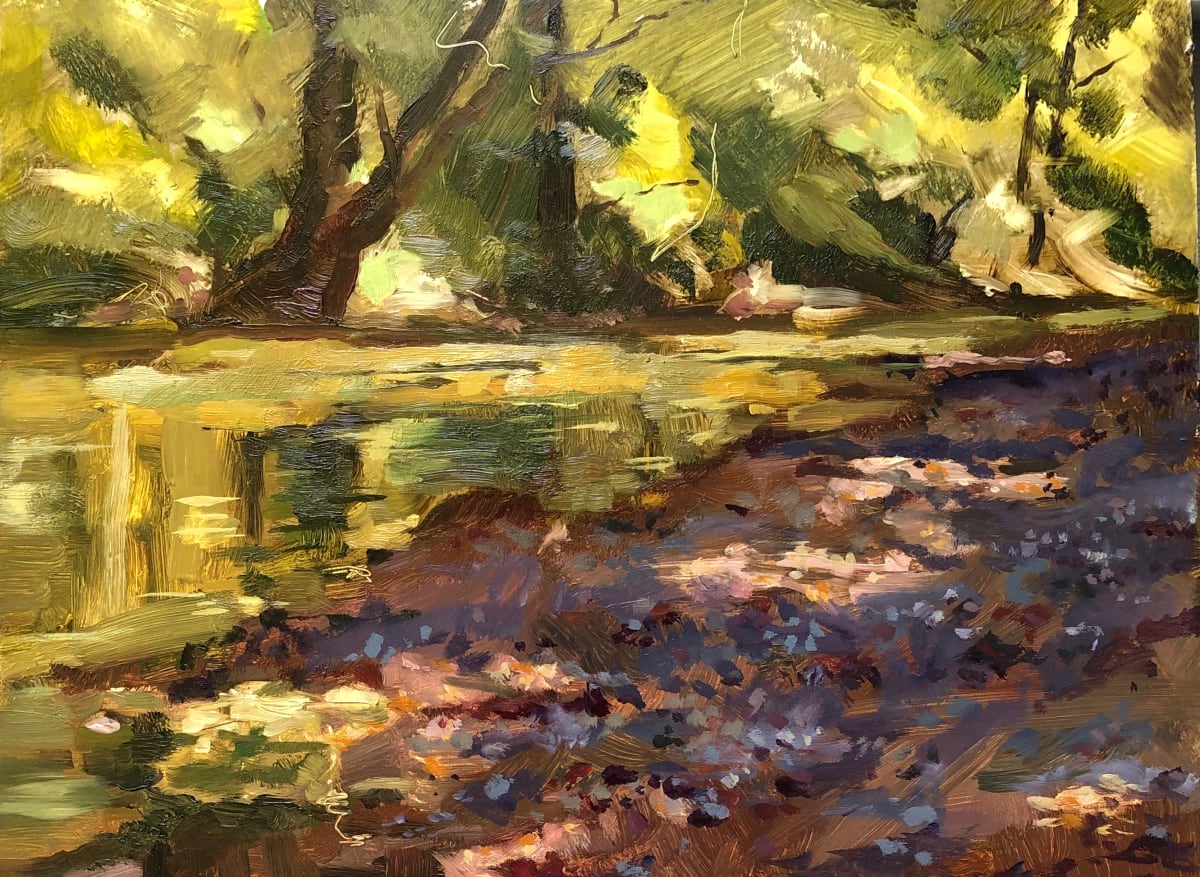 Brandywine River Trail  Image: Painting along the Brandywine River in Chester county Pennsylvania in early September 2019. I was able to observe the beauty of reflected light on water. That is to say, a beautiful serene time and place.