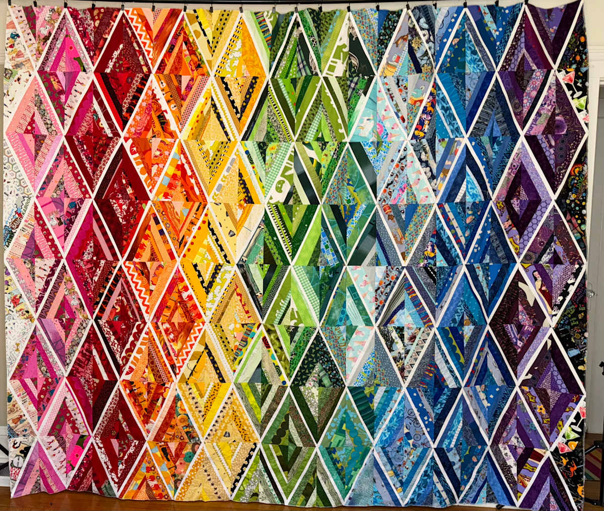 Scrappy RainbowString Diamonds by Lorraine Woodruff-Long, Image 2.