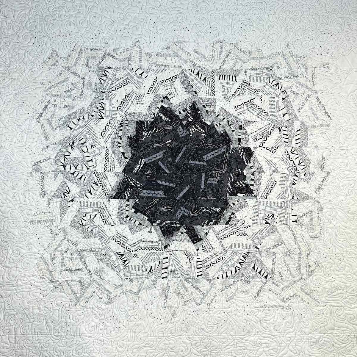 Chrysanthemum White by Lorraine Woodruff-Long / Quilting in the Fog, Image 2.