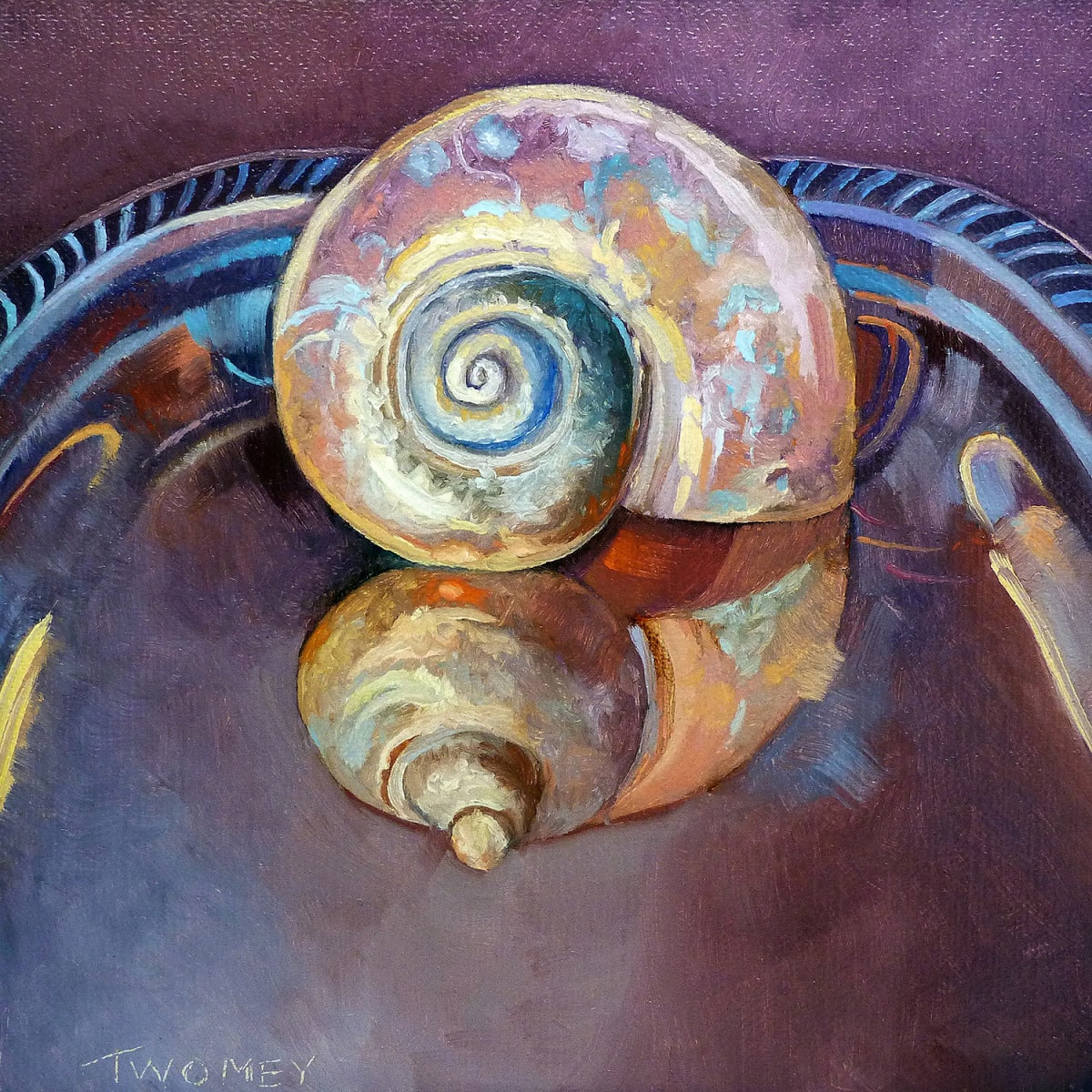 Seashell Served Up On A Silver Platter by Catherine Twomey 