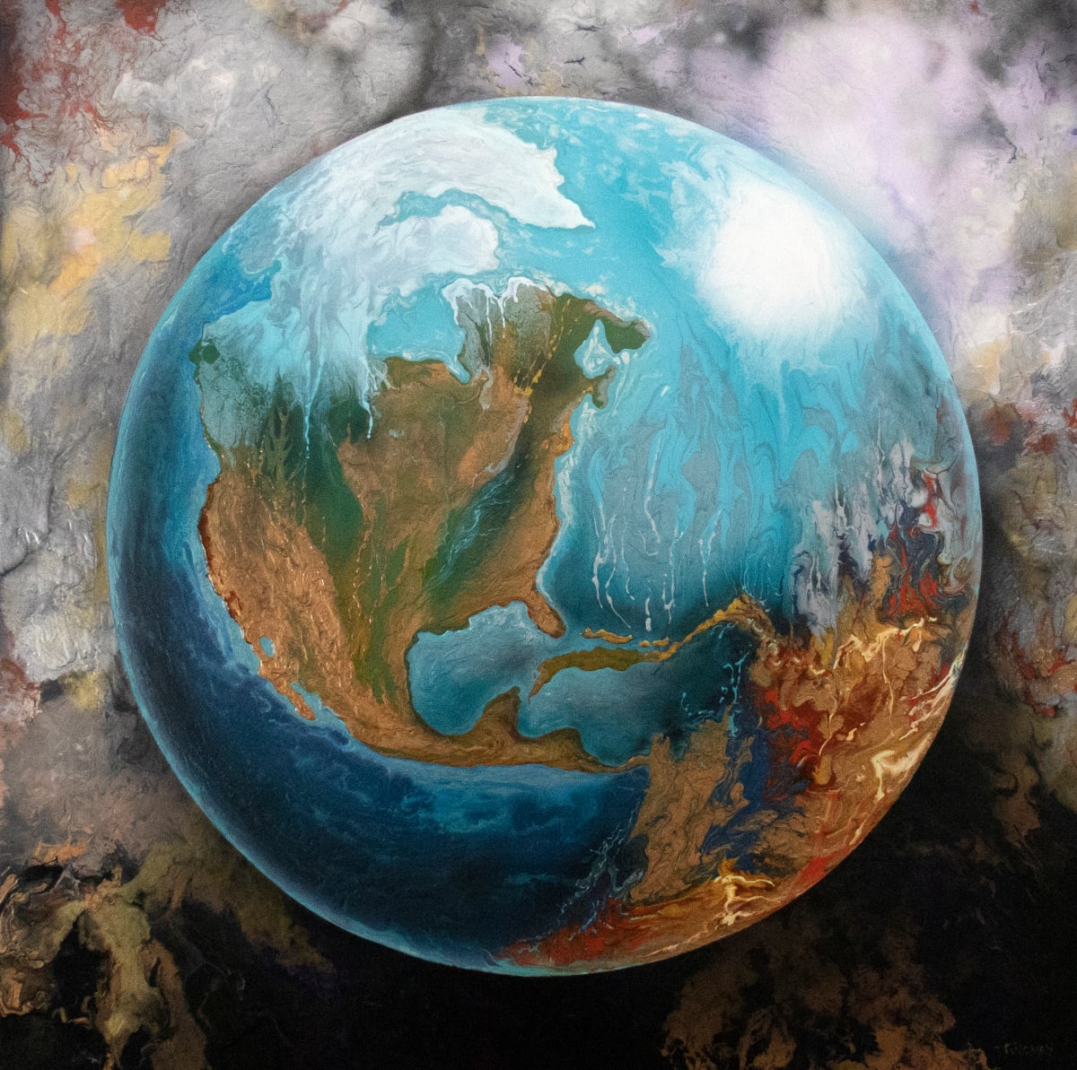 Accelerating by Catherine Twomey  Image: 30" x 30" on archival aluminum composite material (ACM) panel, framed.