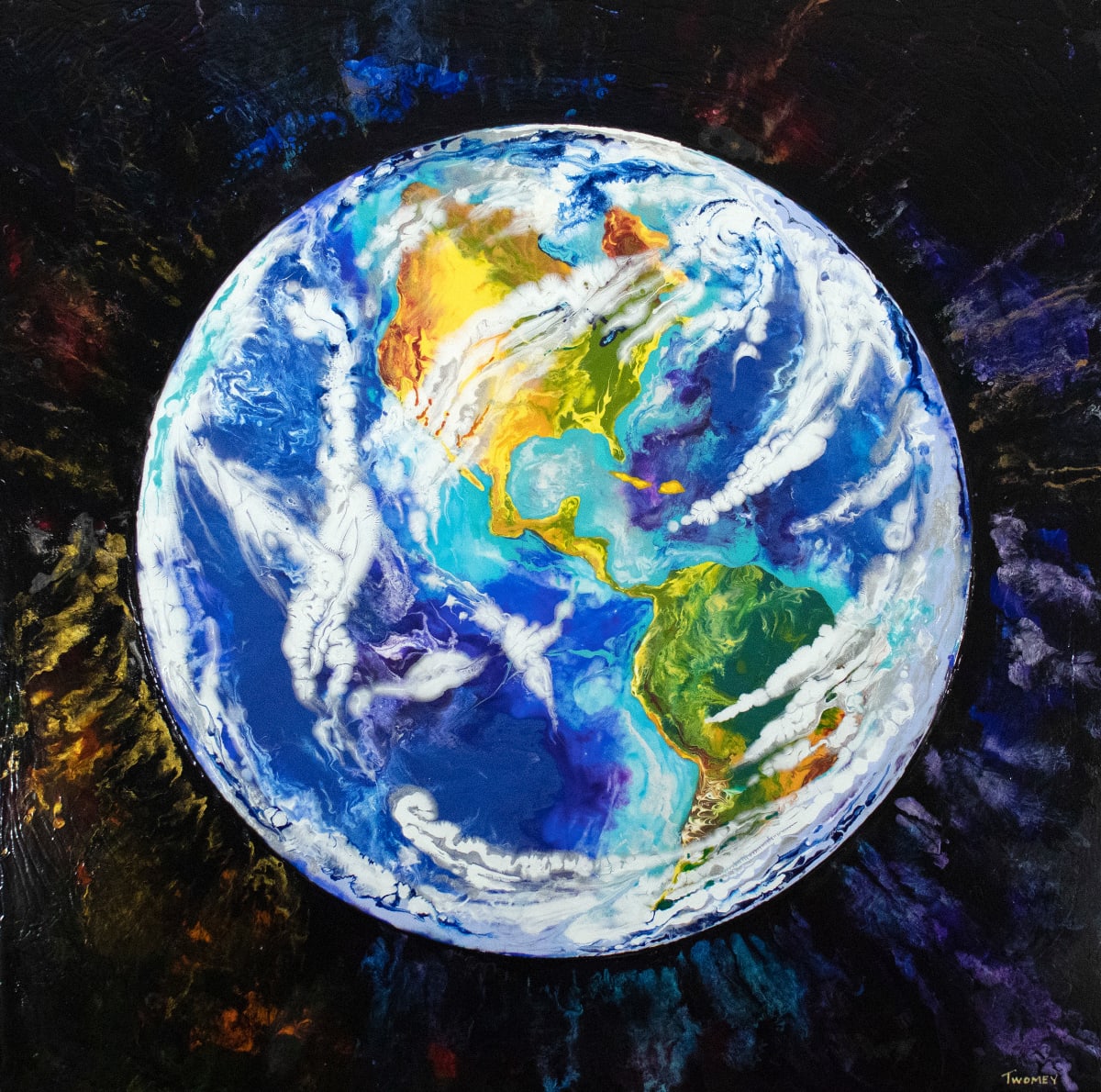 Iridescent World by Catherine Twomey  Image: 30" x 30" pigments on archival aluminum composite material (ACM) panel