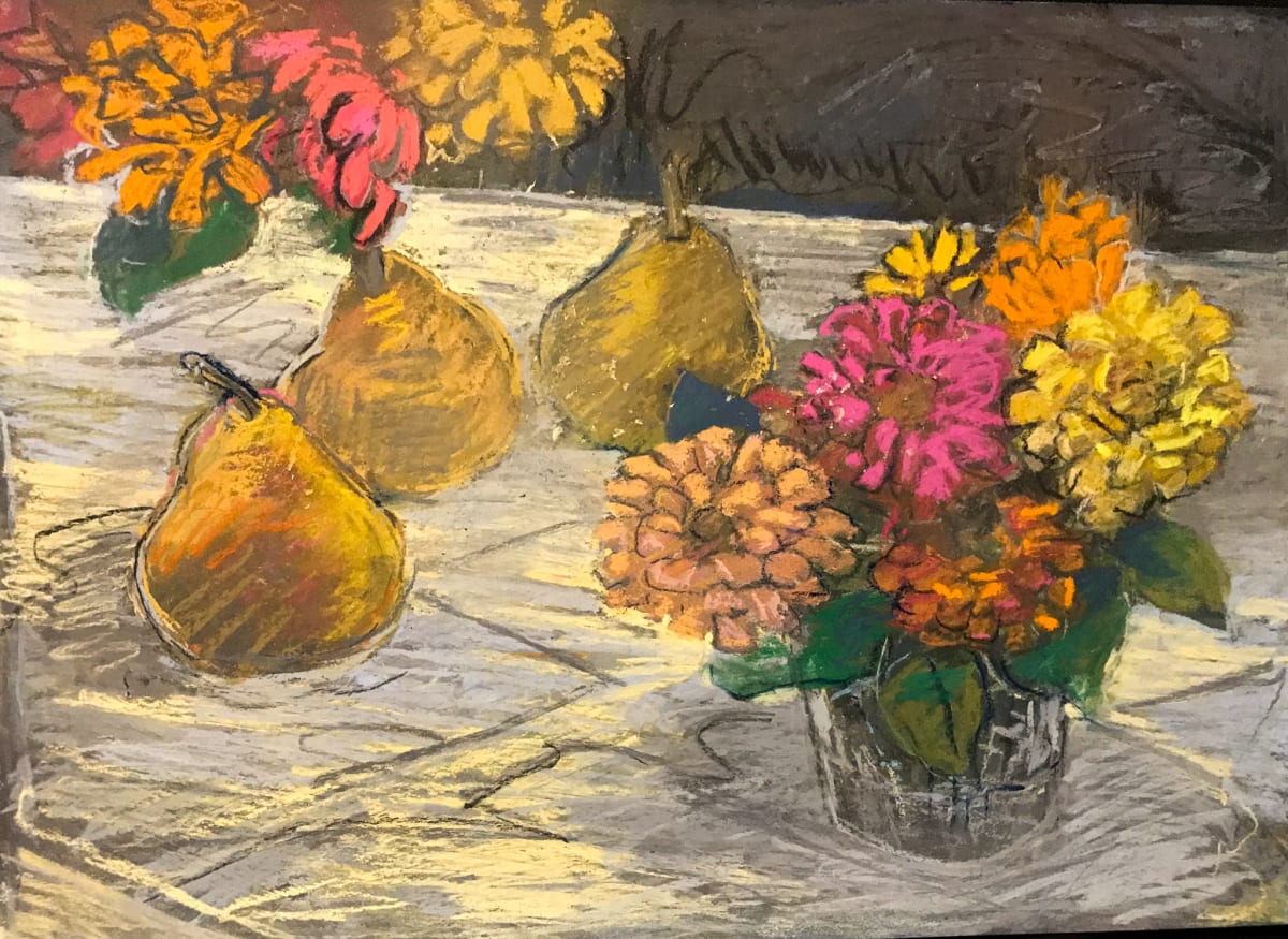 Pears and mums by Kenneth Showell 