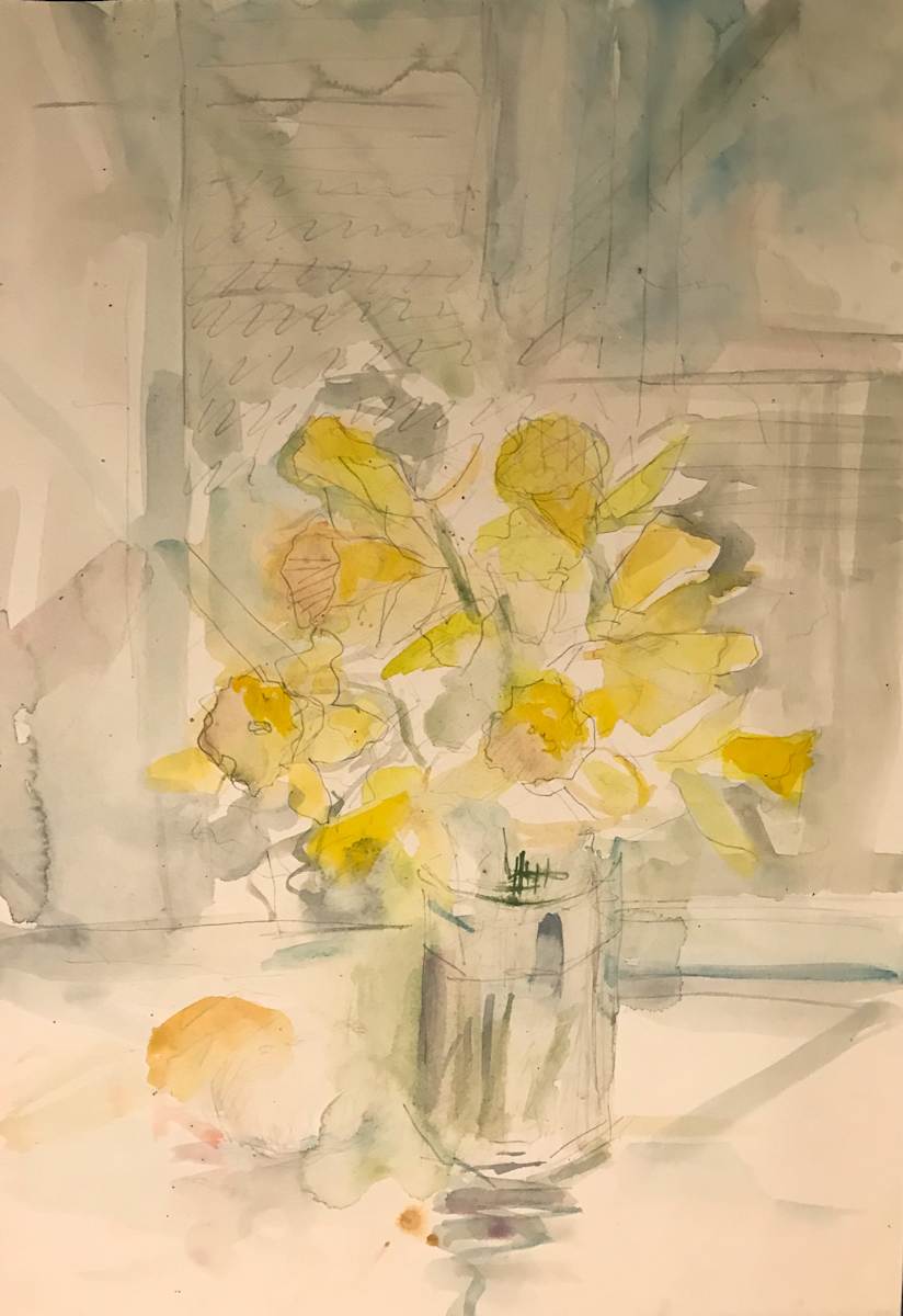 Daffodils in a vase by Kenneth Showell 