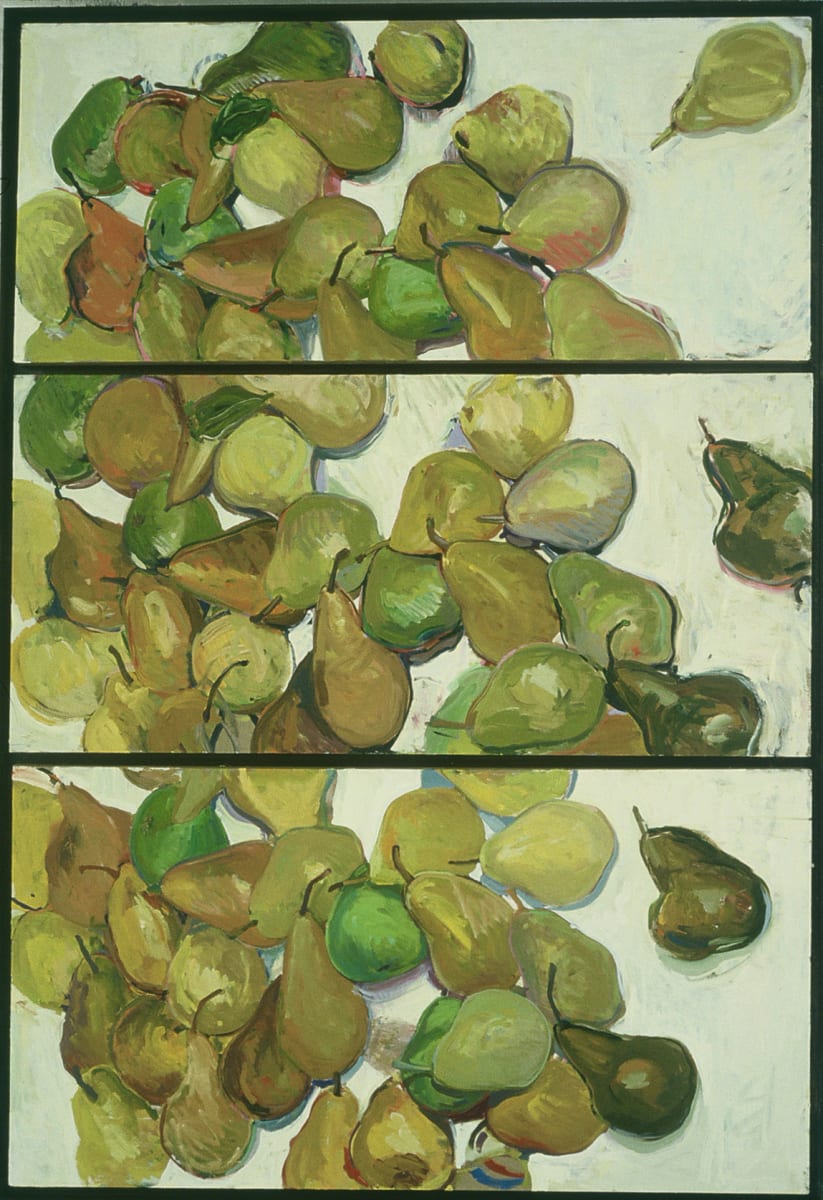 PEAR TRIPTYCH II (Black and silver frame by Kenneth Showell 