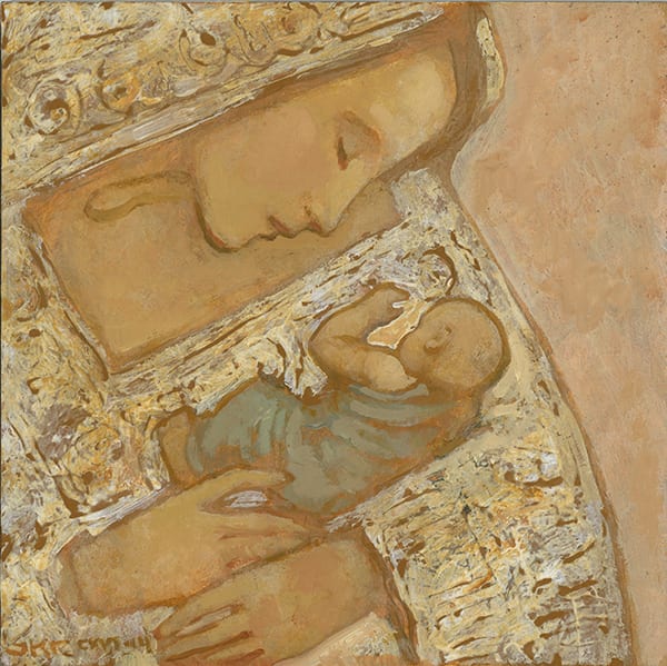 Mother and Child in Textured White by J. Kirk Richards  Image: Mother and Child in Textured White
