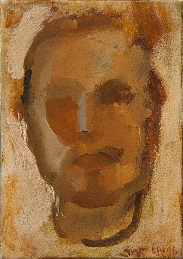 Self Portrait with Attempted Beard by J. Kirk Richards, Image 1.