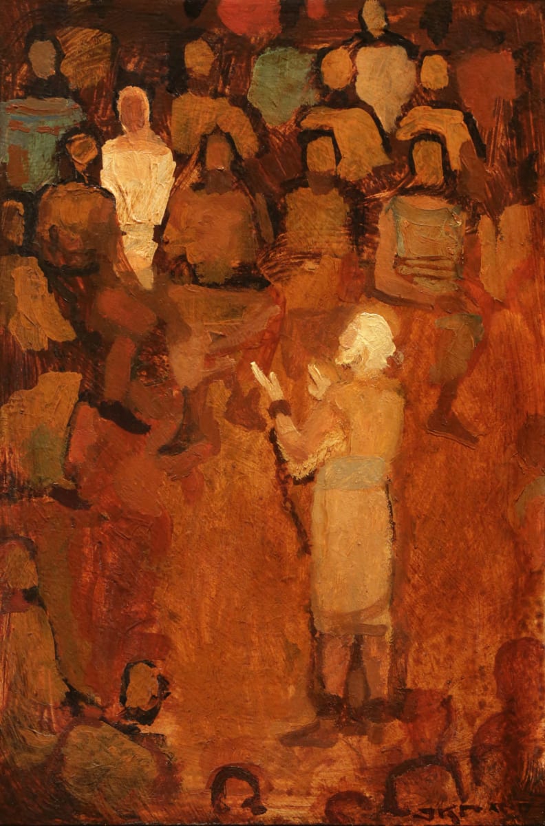 One Who Believed by J. Kirk Richards  Image: Abinadi preaches and Alma believes. 
