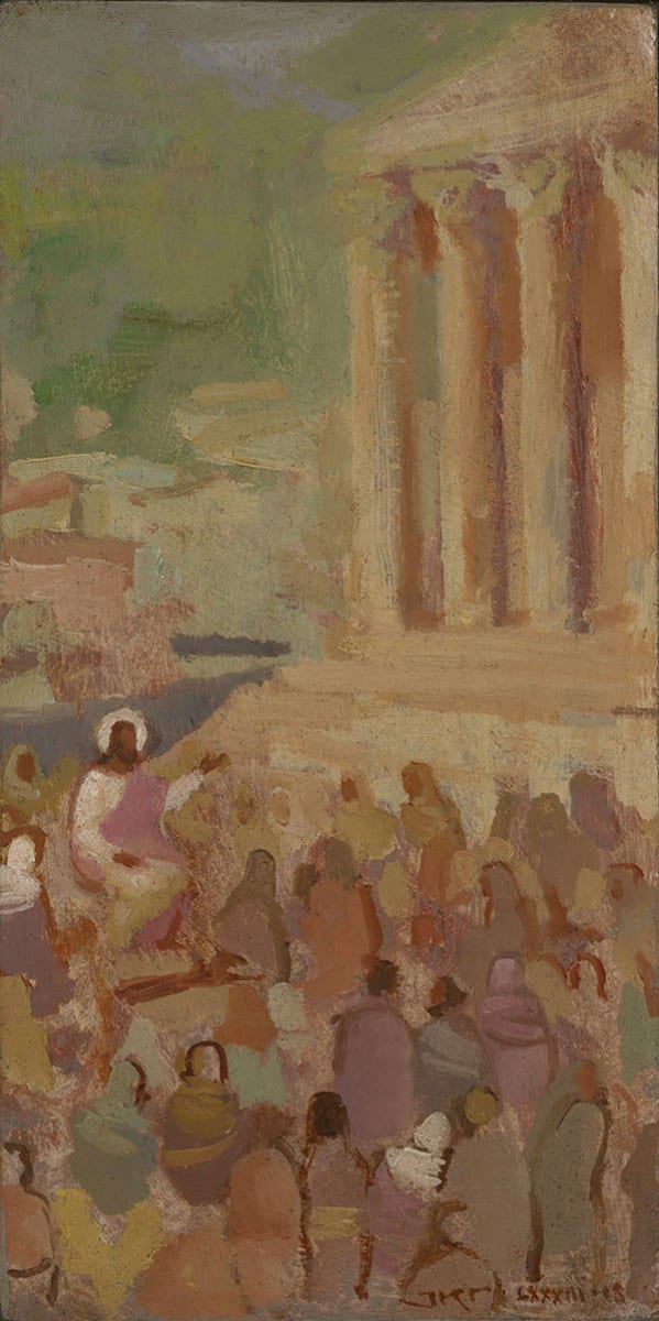 Teaching Outside The Synagogue by J. Kirk Richards  Image: Teaching Outside The Synagogue
