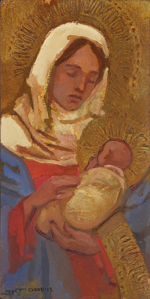 Madonna and Child by J. Kirk Richards  Image: Daily painting 71, 2018. 