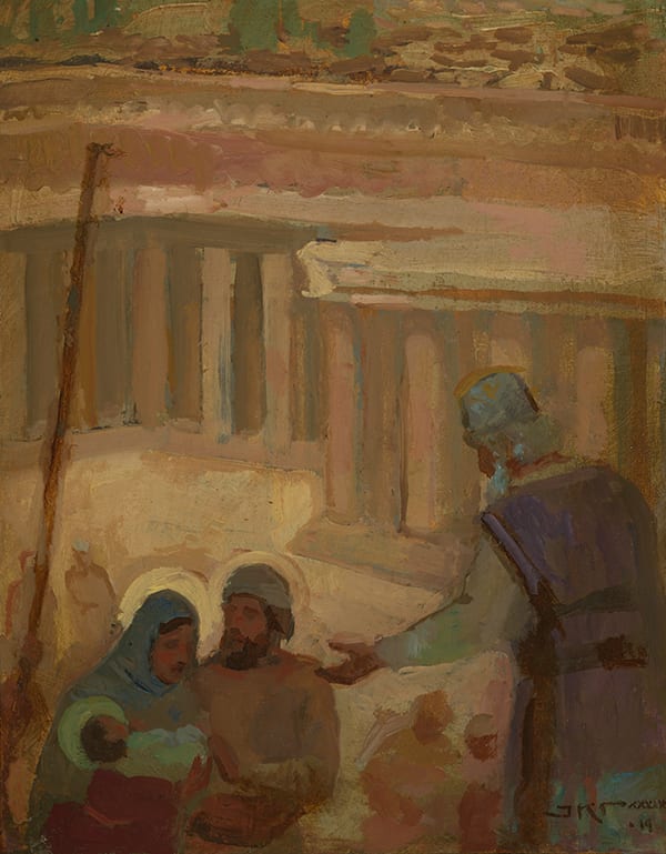 And Simeon Blessed Them by J. Kirk Richards  Image: Simeon blesses the holy family. 