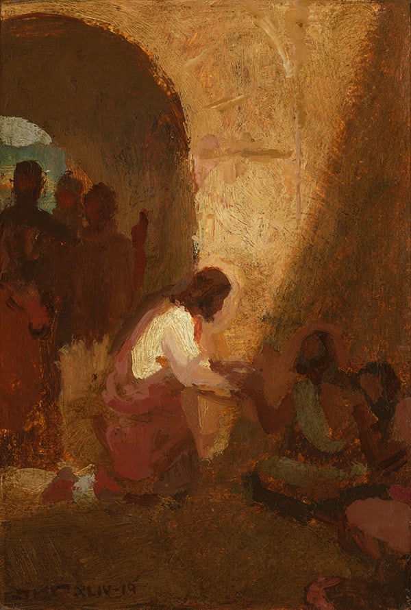 The Lord Preserveth The Strangers by J. Kirk Richards  Image: Jesus ministers to the outcasts. 