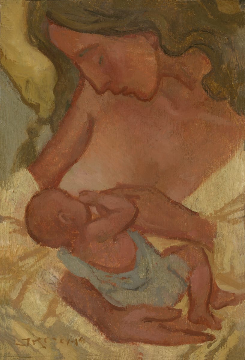 Quiet Hour by J. Kirk Richards  Image: A mother nursing her baby in a quiet moment. 