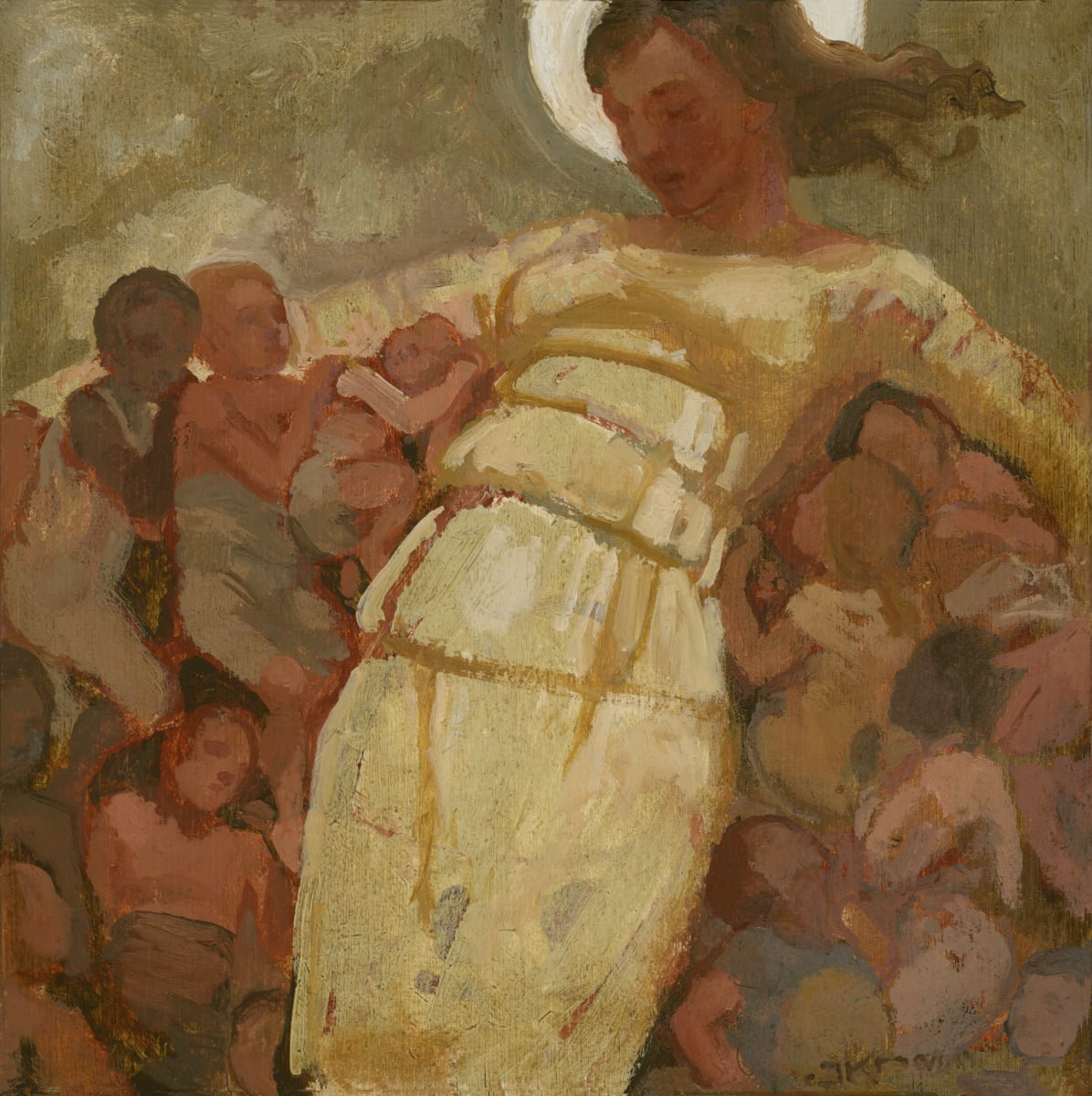 In the Sanctuary of a Goddess by J. Kirk Richards  Image: A goddess gathers her children. 