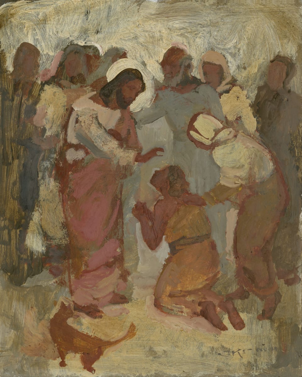 Healer by J. Kirk Richards  Image: Christ healing in a multitude. 
