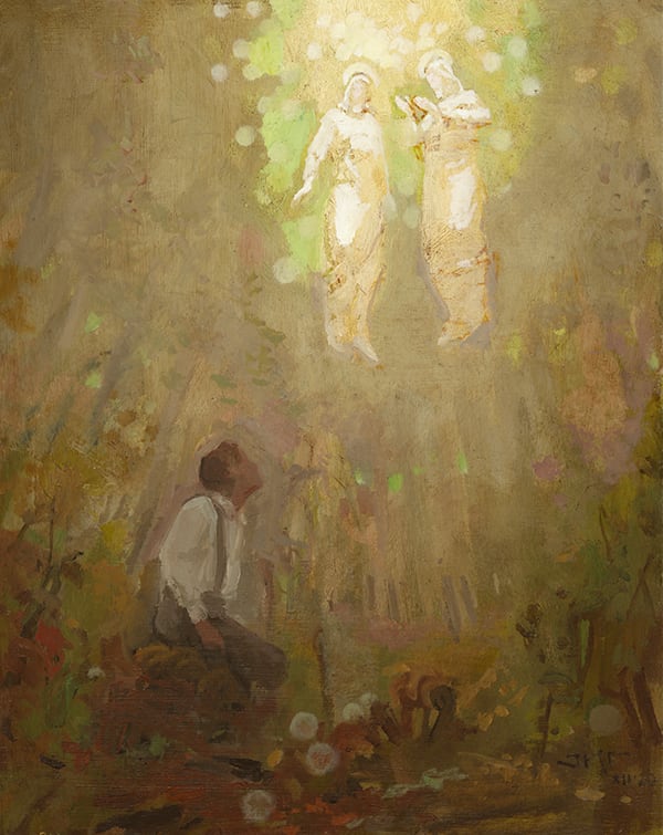 First Vision (Cornelius sketch) by J. Kirk Richards  Image: Study for a larger commission depicting the first vision of Joseph Smith. 