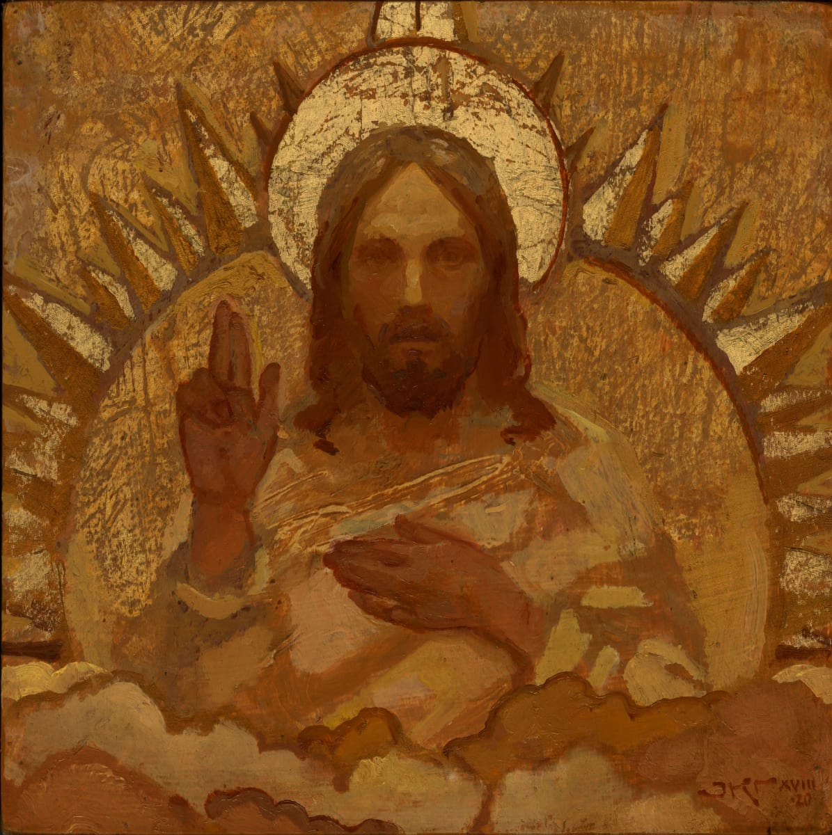 Pantocrator by J. Kirk Richards  Image: A specific depiction of Christ from Byzantine iconography, which symbolized Christ as all-powerful and world-creator. 