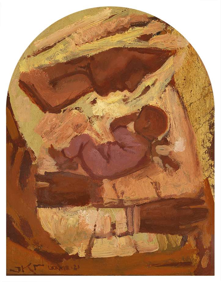 Mother and Child in Golds by J. Kirk Richards 