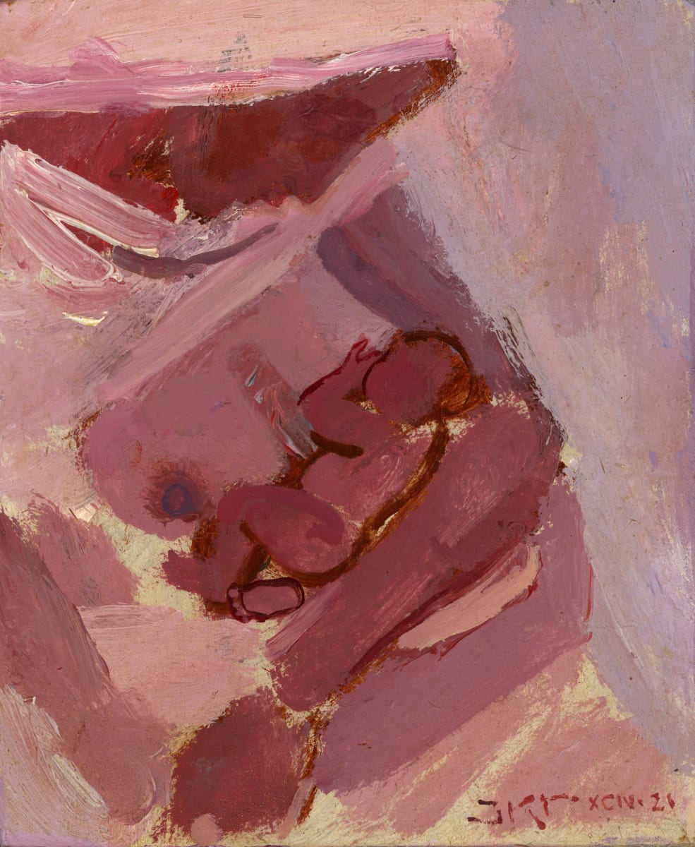 Nursing Mother in Rose by J. Kirk Richards  Image: Daily Painting 96, 2021.  A mother and a nursing baby in pink tones. 
All rights reserved by the artist. Contact the artist at email@jkirkrichards.com for licensing. 