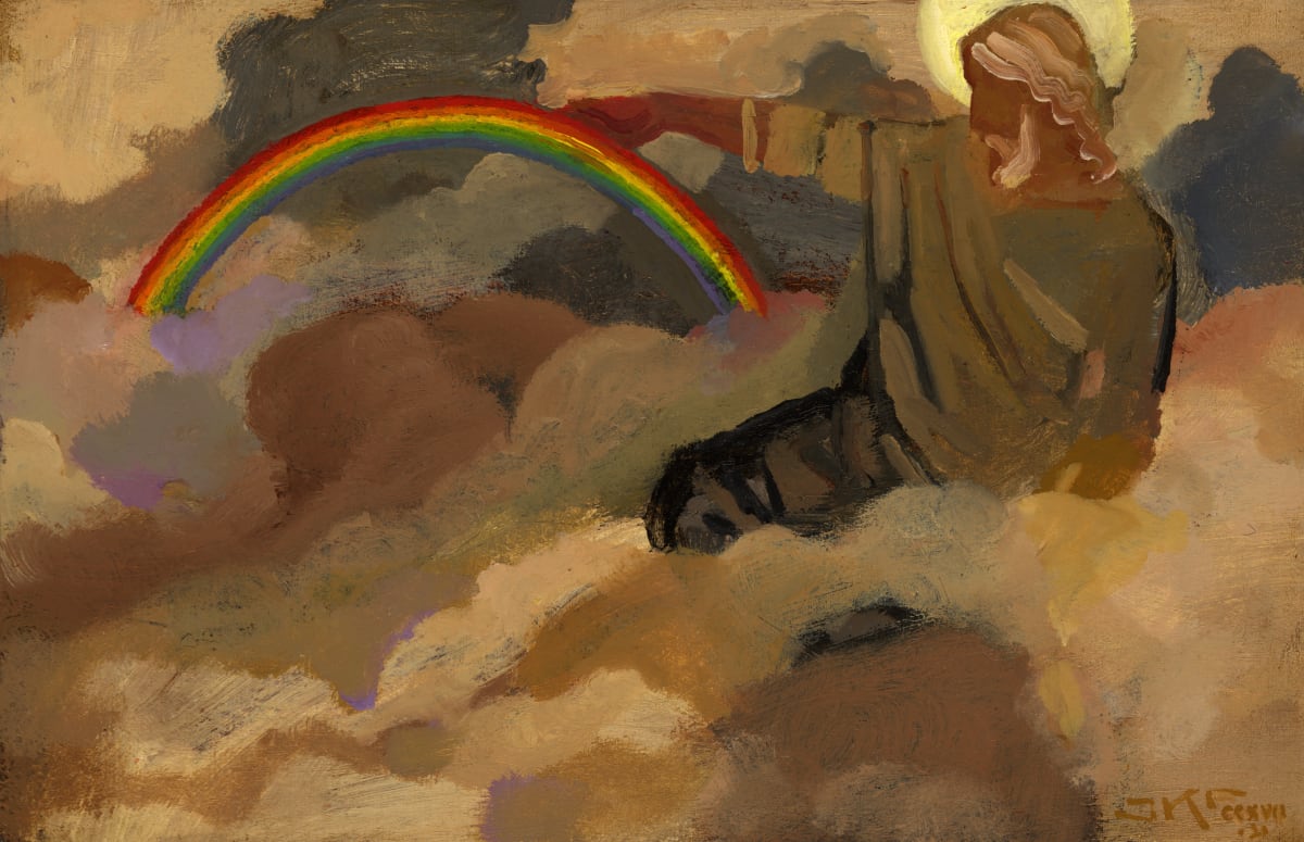 I Do Set My Bow in the Cloud by J. Kirk Richards  Image: Daily Painting 60, 2022. God sets a rainbow in the sky. 