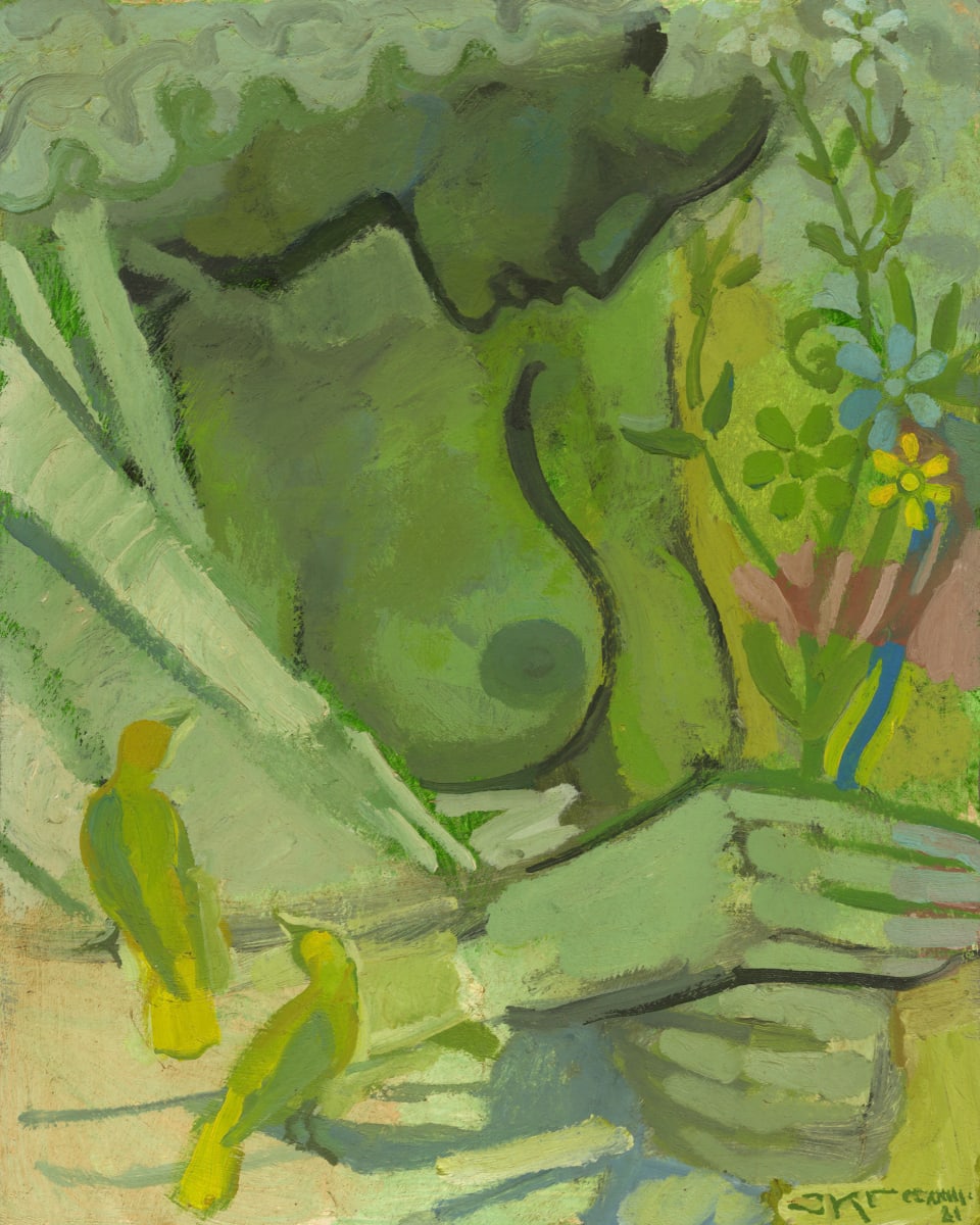 Green Goddess by J. Kirk Richards  Image: Daily Painting 74. A divine figure surrounded by nature elements. 