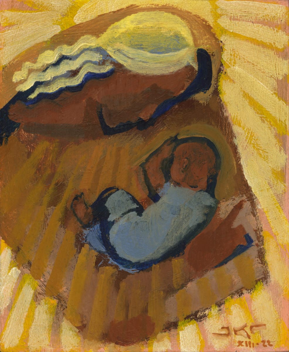 I've a Mother There by J. Kirk Richards  Image: Heavenly Mother cradles a baby. 