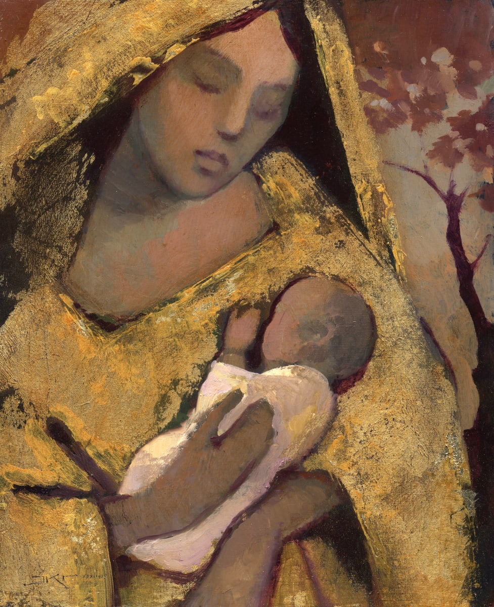 Mother and Child (Japanese Maple) - Gold Leaf by J. Kirk Richards  Image: Mother holding child