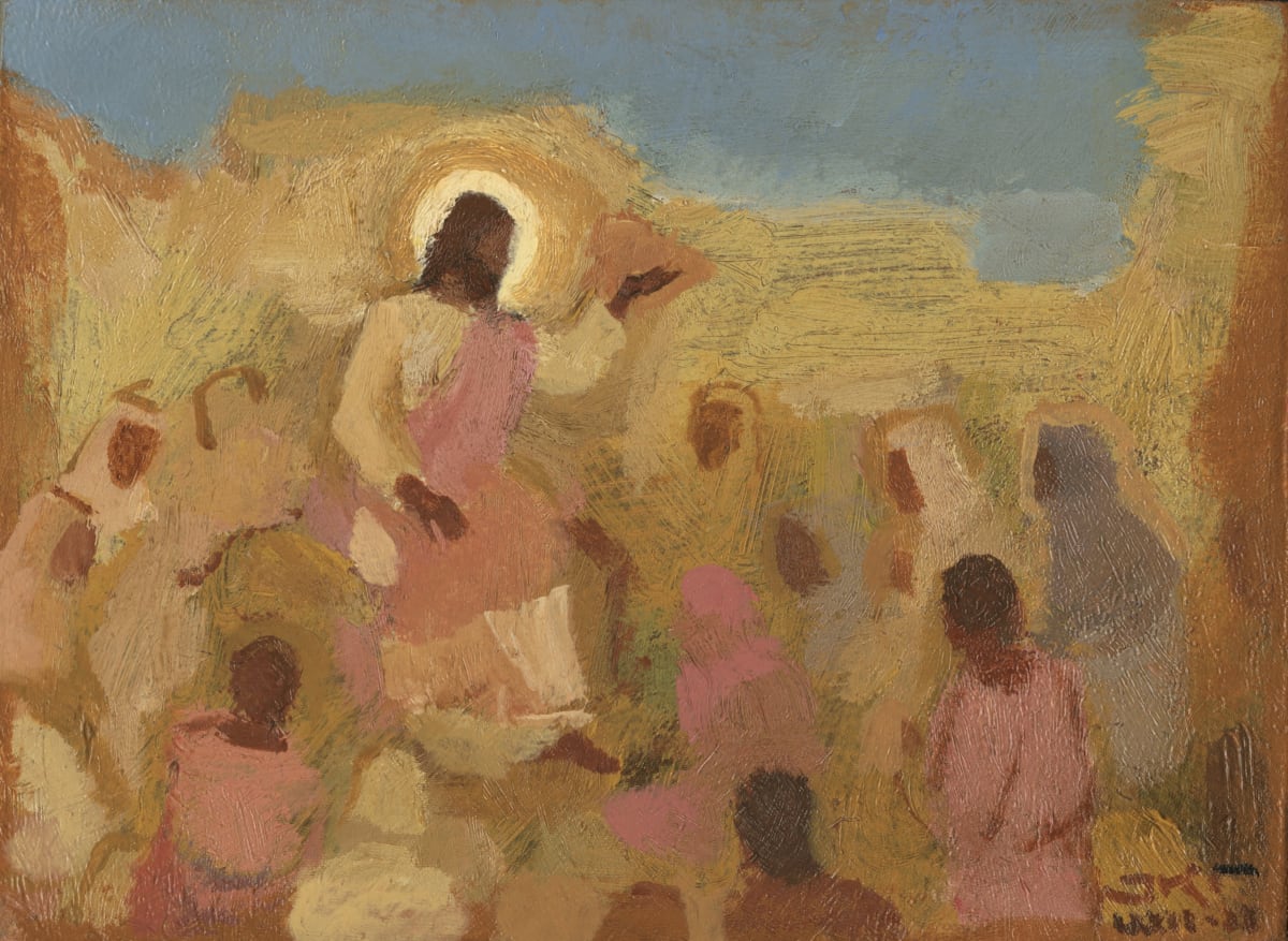 But I Say Unto You by J. Kirk Richards  Image: Daily Painting 89, 2022. Christ teaches a sermon to a crowd of followers. 