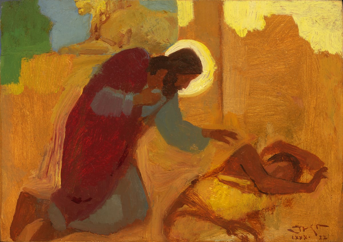Their Sins Will I Remember No More by J. Kirk Richards  Image: Christ reaches out to bless a sinner in shame. Alma 36:17-21,24