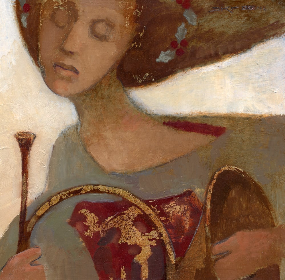 Of the Sweet Winter by J. Kirk Richards  Image: Woman with french horn. 