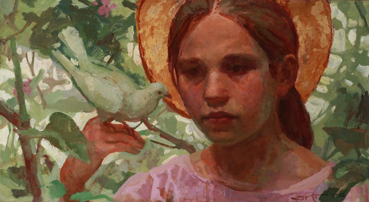 Peace by J. Kirk Richards  Image: A young girl with a white dove. 