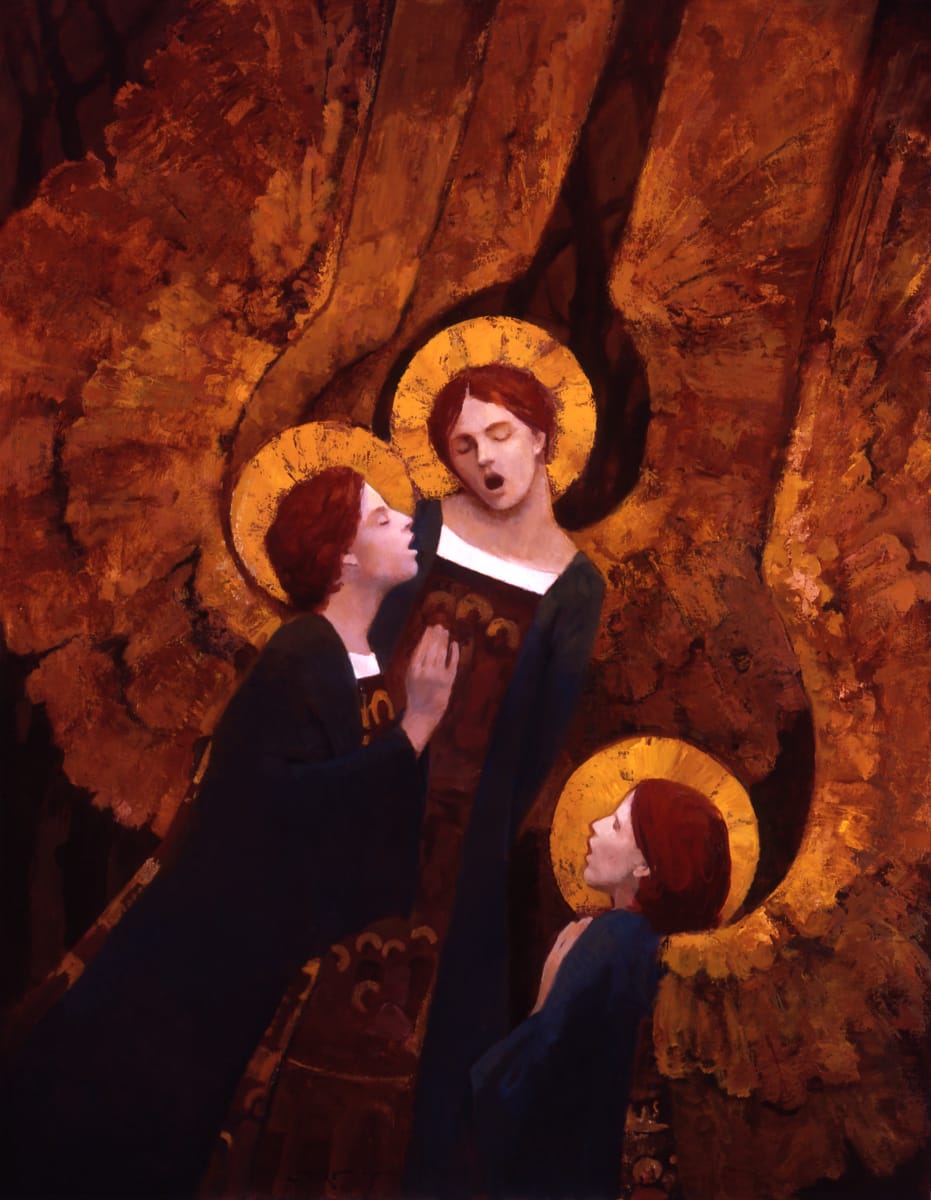 Angels Singing by J. Kirk Richards  Image: A choir of three angels sing together. 