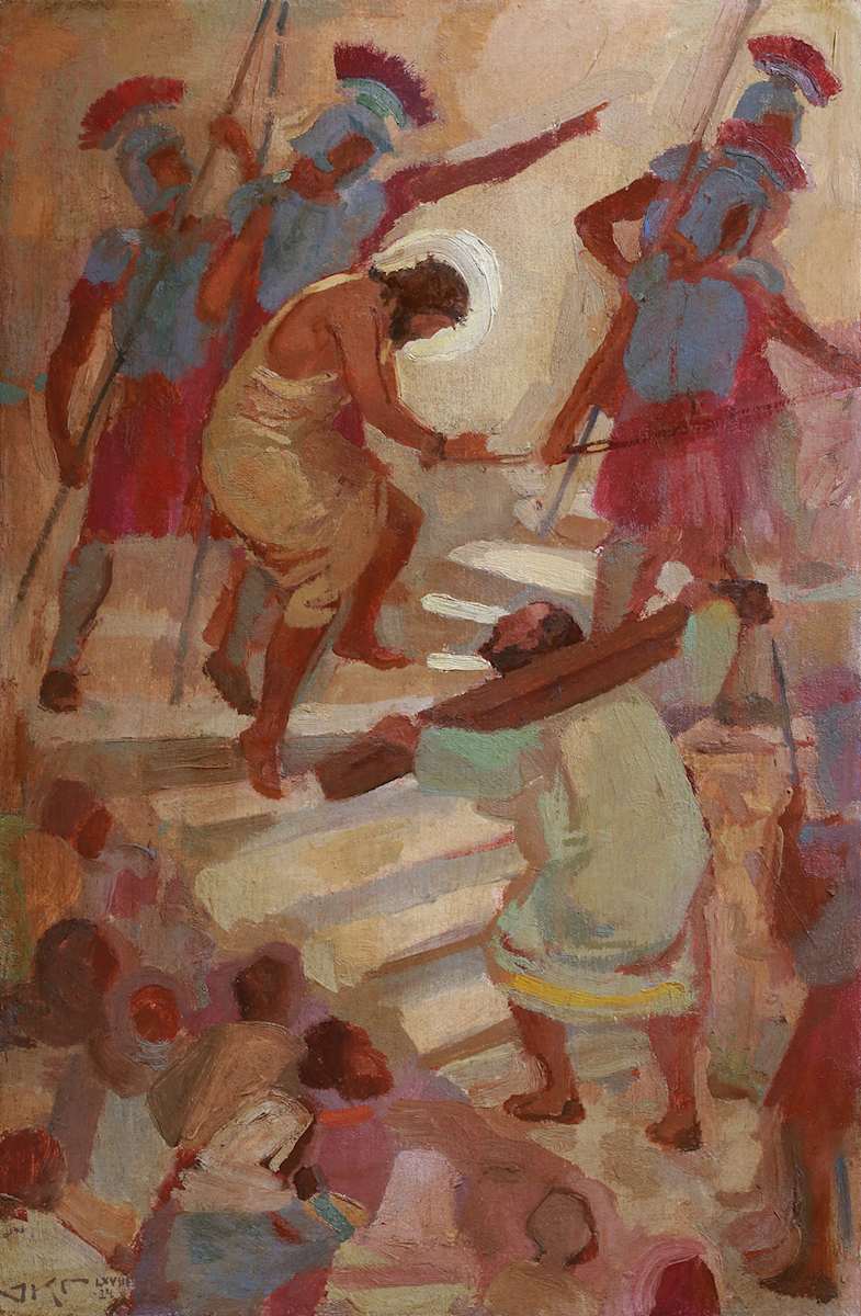 Simon of Cyrene, Bearing the Cross of Jesus by J. Kirk Richards 