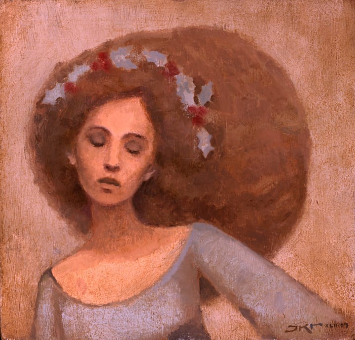 Woman With Holly by J. Kirk Richards  Image: Woman with Holly in hair