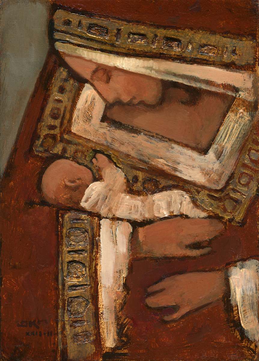 Mother and Child (Royal Brown and Gold) by J. Kirk Richards 