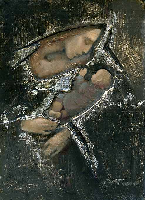 Mother and Child (Obsidian) by J. Kirk Richards 