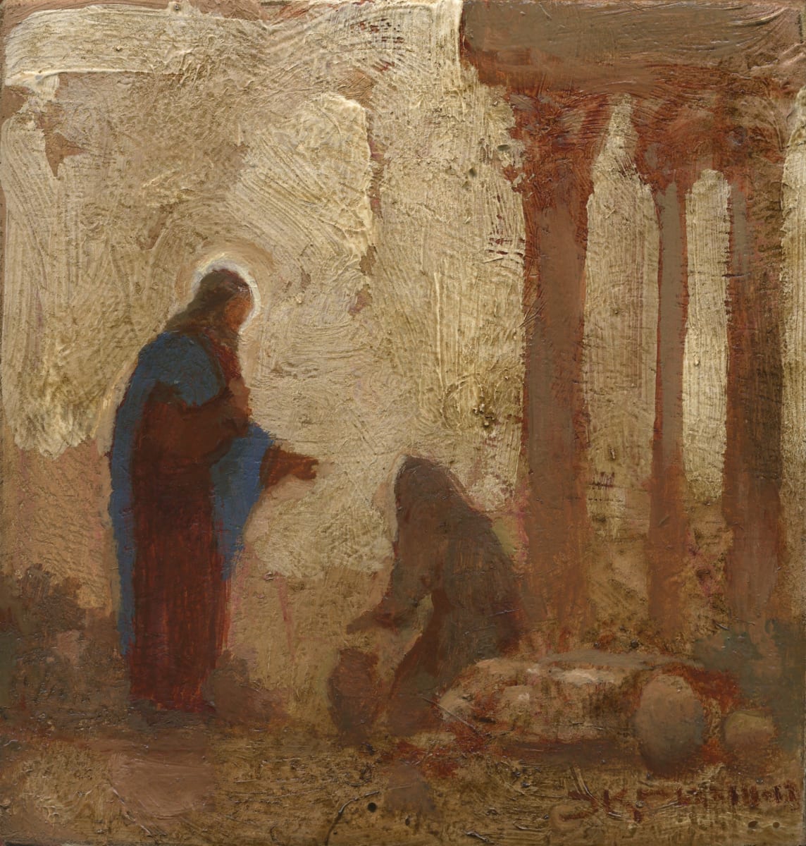 Woman at the Well by J. Kirk Richards  Image: Christ stops to heal a woman at a well. 