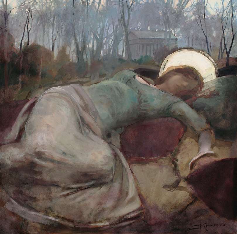 Goddess Dreaming of Her Temple in The Woods by J. Kirk Richards 