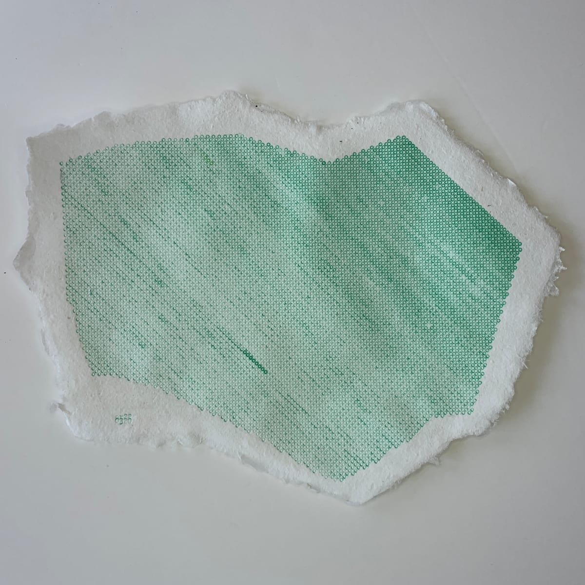 color study on polygonal handmade paper: green by Chad Reynolds 