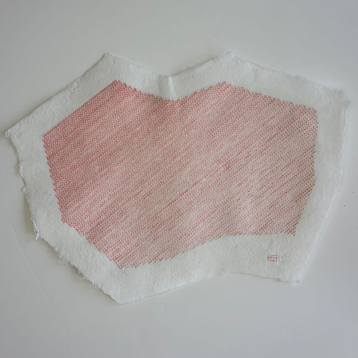 color study on polygonal handmade paper: red by Chad Reynolds, Image 1.