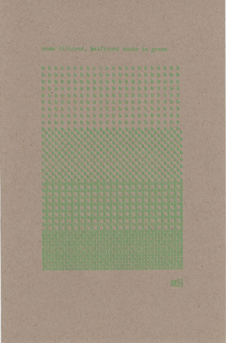 some dithered, halftoned boobs in green 