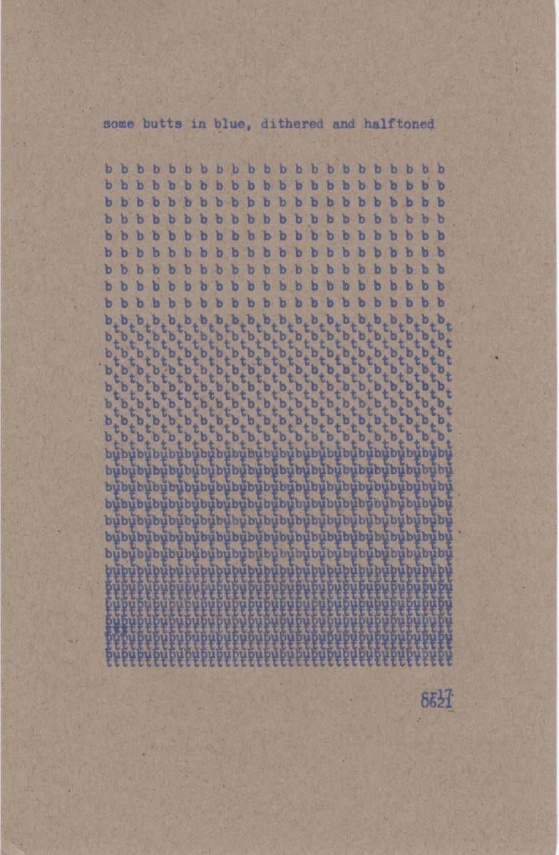 some butts in blue, dithered and halftoned 