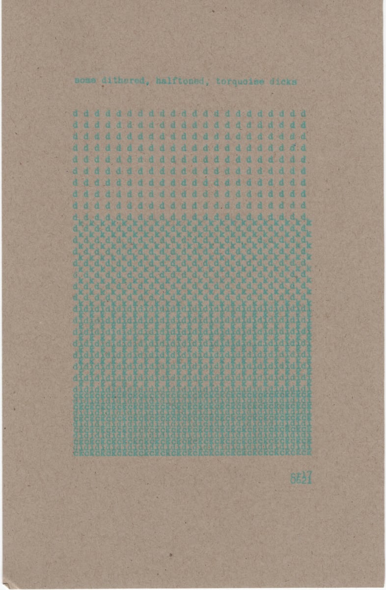 some dithered, halftoned turquoise dicks, Image 1.