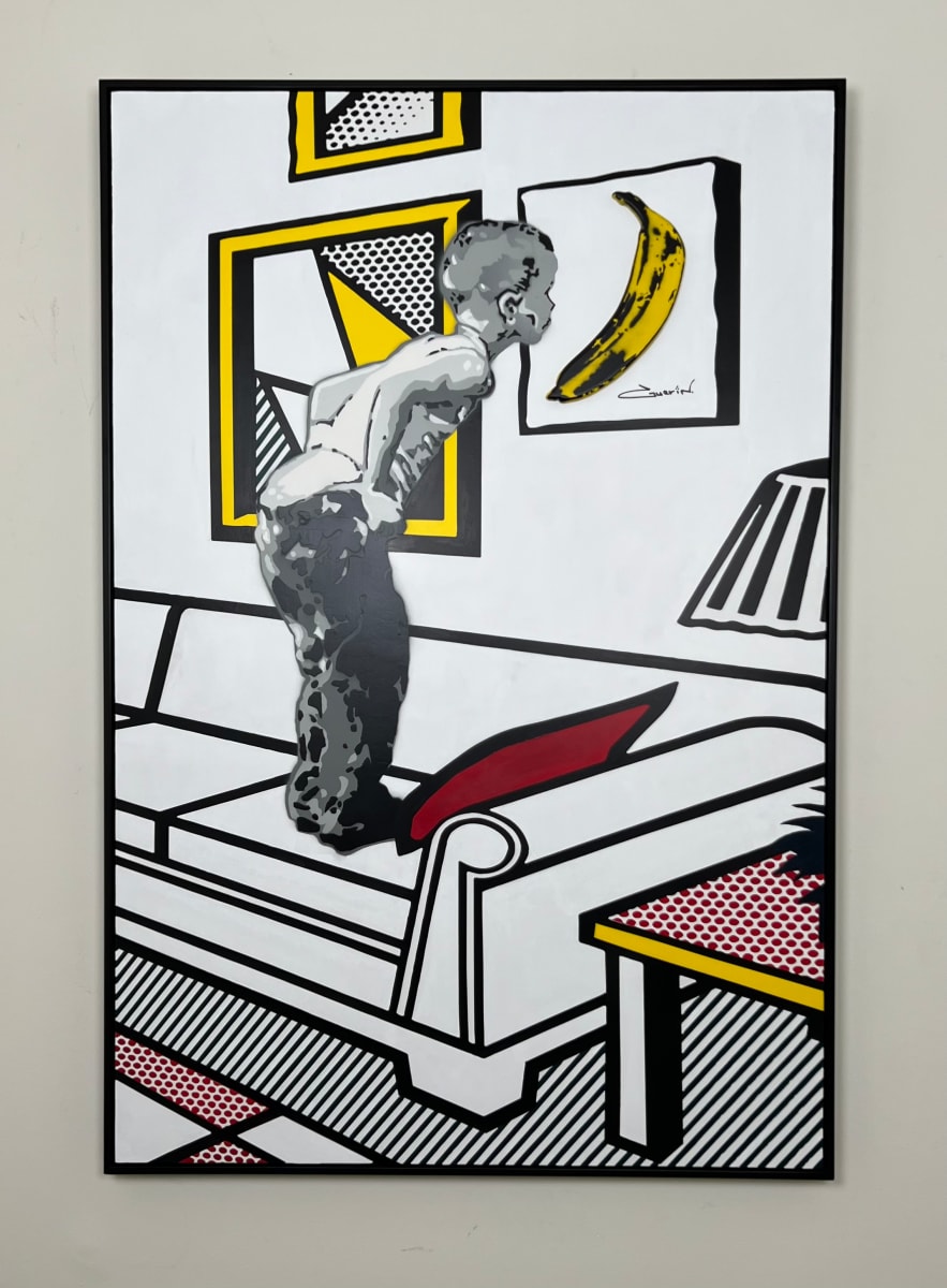 BOOSTER SHOT by Guerin Swing  Image: HAND PAINTED 3-D WOOD, STENCIL, ACRYLIC, SPRAY PAINT